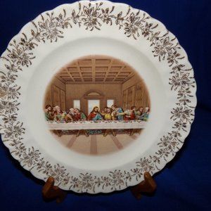 Vintage Last Supper Lords Supper 23k Gold First Edition Collector Plate - 9.5 In